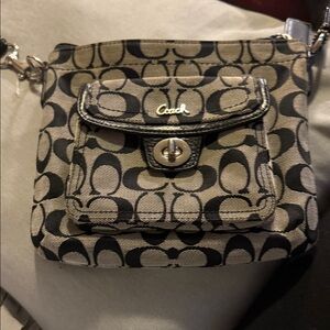 Coach Signature Black and gray Crossbody Bag
